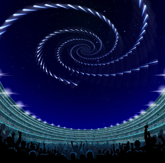 도쿄올림픽에서 선보이려 했던 인공 유성우 상상도. 출처:ALE  유